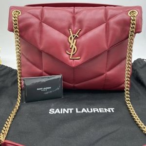 YSL puffer in crinkled leather